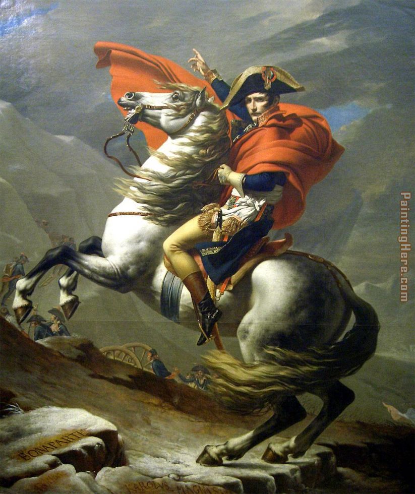 Napoleon at the St. Bernard Pass painting - Jacques-Louis David Napoleon at the St. Bernard Pass art painting
